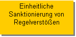 Textfeld: Einheitliche 
Sanktionierung von
Regelverstößen